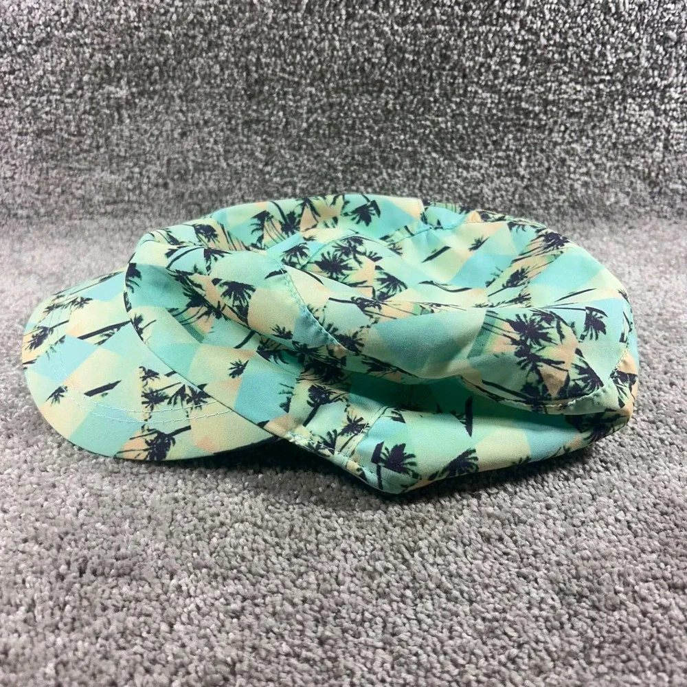 Joe Boxer Newsboy Hat Teal Tropical Palm Tree Print Flat Cap OSFM